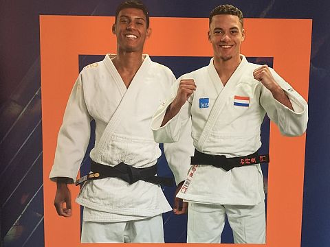 Nanco Krijthe en Joshua de Lange bij EK Judo